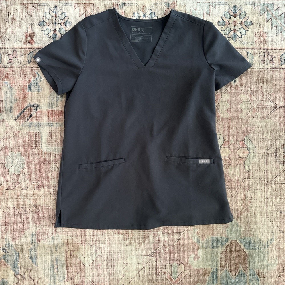 FIGS Women's dark grey Scrub Top